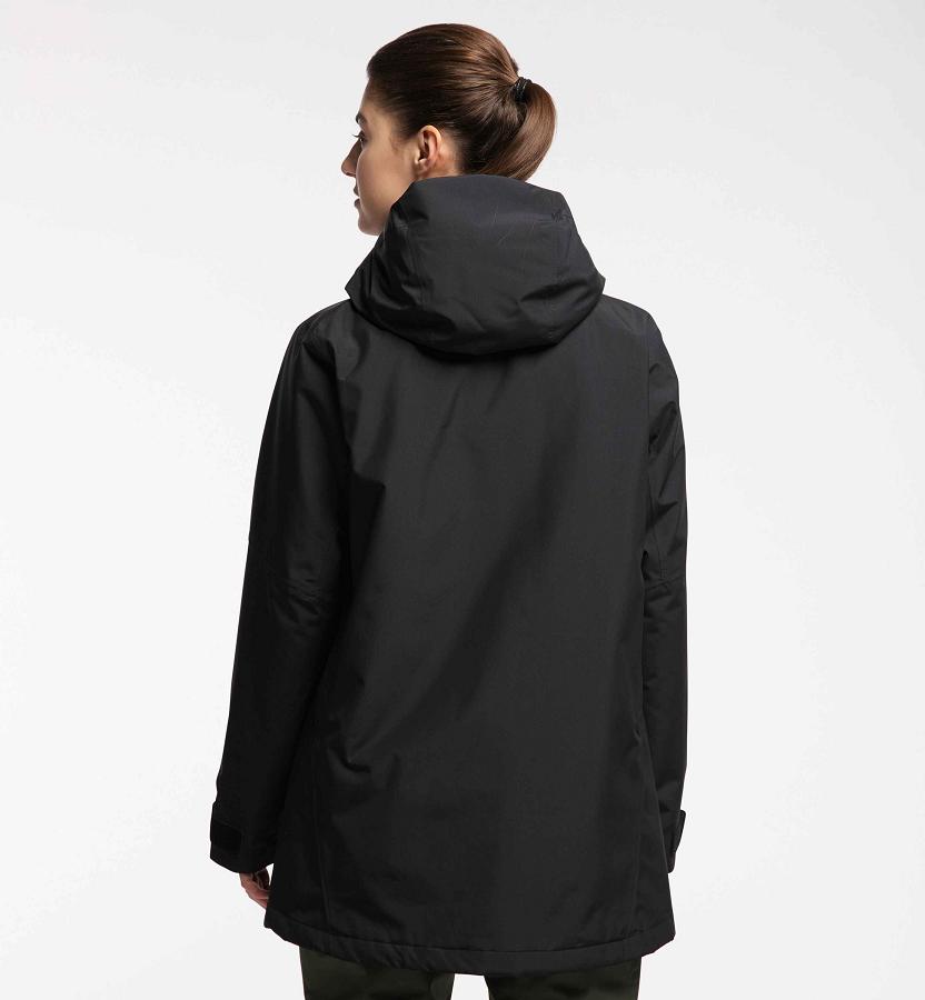 Haglöfs Womens Lumi Parka Black New Zealand 57069KZGX